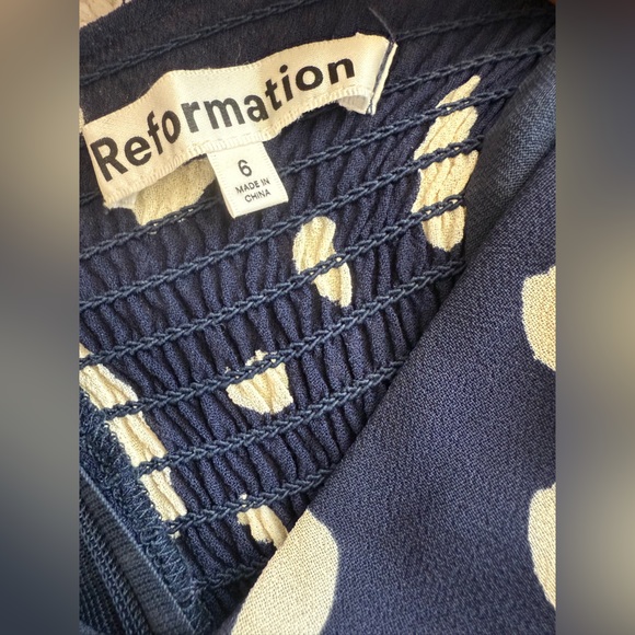 Reformation Cammi Navy & White Dress (Splatter) 6 - Picture 7 of 7